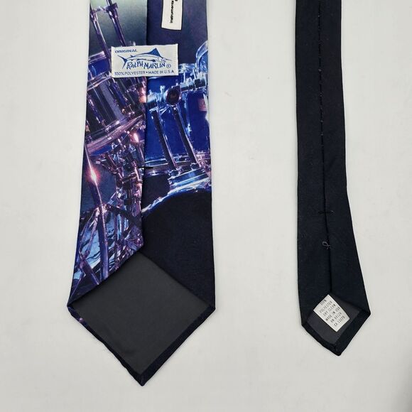 1994 Ralph Marlin Necktie "Drums" Polyester - Picture 2 of 5